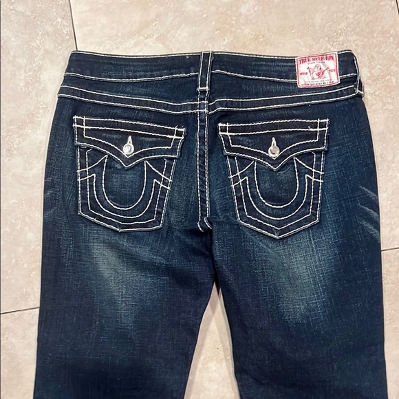 TRUE RELIGION Like New Disco Becky Bootcut Mid Rise Bold White Stitching Size 32 - Picture 6 of 10